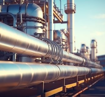 Gas pipes for the oil industry. a clean pipeline for renewable energy production. pipeline for gas or oil, pure hydrogen gas for the production of environmentally friendly electricity.Energy equipment for gas pipelines. High quality photo